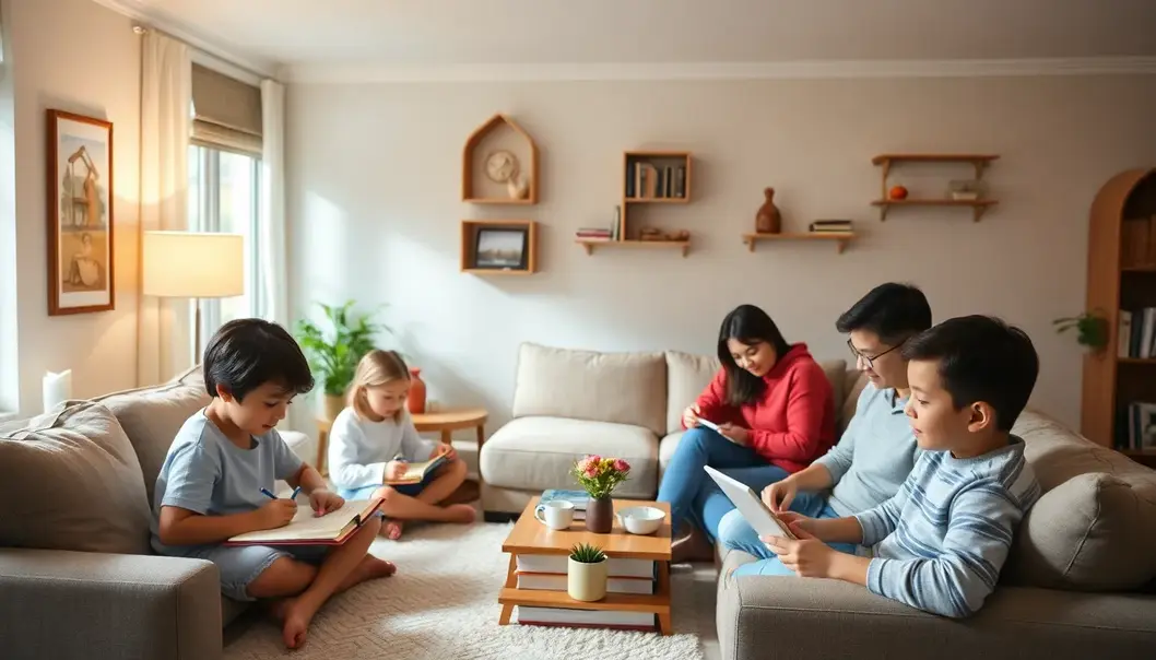 A family enjoying the cognitive benefits of classical music.